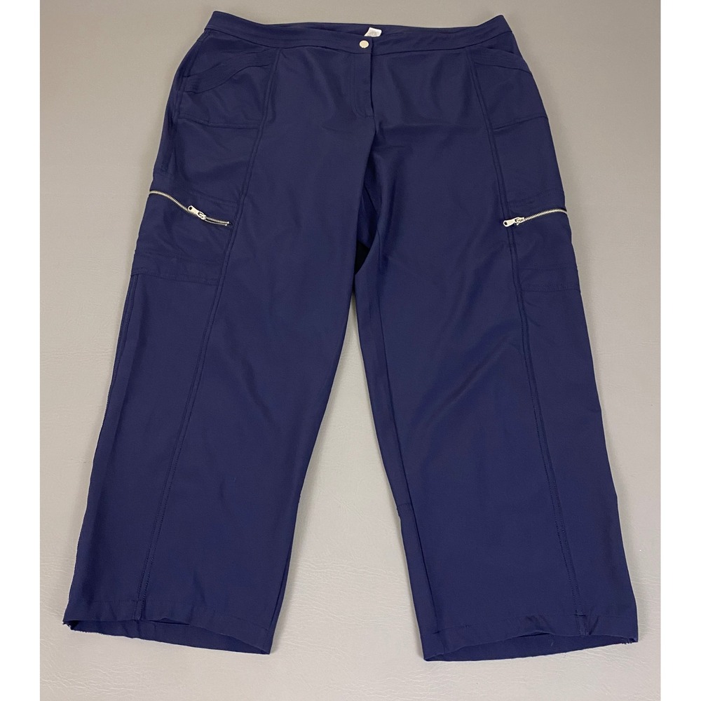 Zenergy by Chicos Cargo Pants Women's Size 3 US XL / 16 Navy Blue Stretch Active